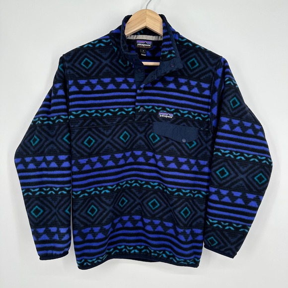 Patagonia Other - Patagonia Men’s Synchilla Snap T Fleece Pullover Jacket Tribal Aztec Blue/Green